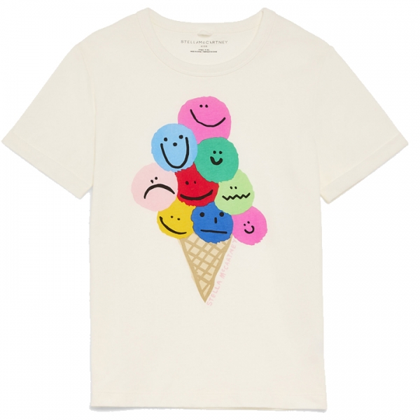 ◆키즈◆22SS 키즈 아이스크림 프린트 코튼 티셔츠 화이트 8Q8BM1 Z0168 100