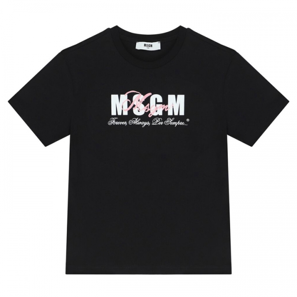 ◆키즈◆24SS 키즈 로고 프린팅 티셔츠 블랙 S4MSJGTH283 110