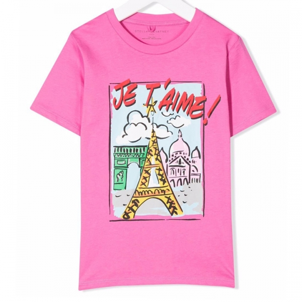 ◆키즈◆22SS 키즈 에펠탑 프린팅 티셔츠 핑크 8Q8AM1 Z0168 510